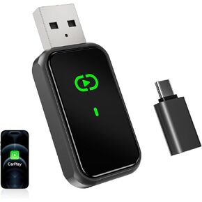 Wireless Carplay Adapter for iPhone 2025 Upgrade Wired to Wireless, No Latency, Car Bluetooth Adapter Plug & Play, Multi-User Seamless Ultra-Fast Connection with WiFi 6 & BT 5.3 Easy to Use in Saudi Arabia