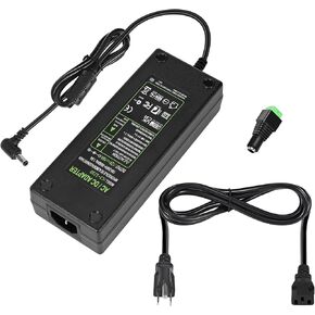 AC 100-240V to DC 12V 10A Power Supply Adapter Converter Transformer 12 Volt 10 Amp 120W with 5.5mm x 2.5mm /2.1mm DC Output Jack for 12V 5050 3528 LED Strip Light CCTV Cameras 3D Printer in Saudi Arabia