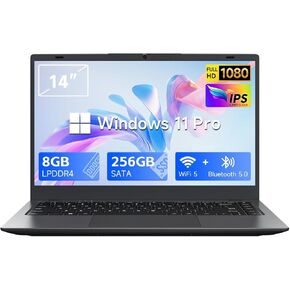 Win11 Pro Laptop 8GB LPDDR4 RAM 256GB SATA SSD ، CELERON N4020 ، GIGABIT LAN ， 4K HD ، WI-FI5 ، Bluetooth5 in Saudi Arabia