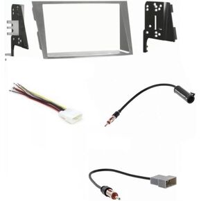 مجموعة Double Din Silver Car Stereo Kit ، وتسخير الأسلاك ، ومحول هوائي راديو AM/FM -مصنوع لـ Subaru: لا توجد مركبات Nav Factory: 2010 2011 2012 2013 2014 Legacy و 2010-2014 Outback in Saudi Arabia