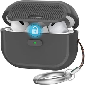 Airpods Pro 2 Case - [مع قفل] تصميم قطعة واحدة من Airpods Pro (2nd/1st Gen) ، غطاء حماية كامل للسيليكون ناعم مع قفل مفتوح/إغلاق سهل للنساء/الرجال (أسود) in Kuwait