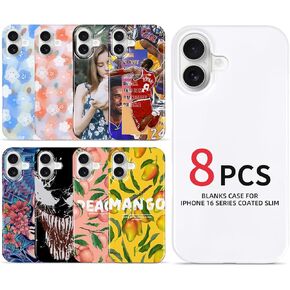 حالات الهاتف الثامنة 8 مقاطع لـ iPhone 16 E Pro Max Series فارغة DIY DIY قابلة للطباعة تغطية الفراغات تسامي قابلة للتسامي المغلفة (لامعة ، متوافقة مع iPhone 16) in Kuwait