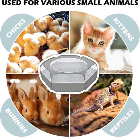 uwe روضة الحيوانات الصغيرة، صندوق حضانة الدجاج مع غطاء علوي، خيمة قفص الحيوانات الأليفة المحمولة في الهواء الطلق، مقاومة للماء وقابلة للتنفس، روضة حيوانات أليفة داخلية للفرخ ktiien الأرنب الهامستر خنزير غينيا، أسود in Kuwait