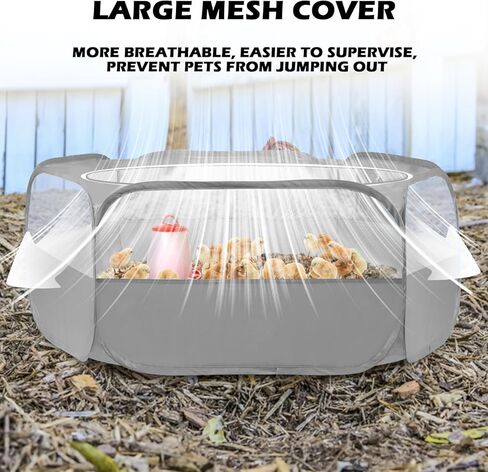 uwe روضة الحيوانات الصغيرة، صندوق حضانة الدجاج مع غطاء علوي، خيمة قفص الحيوانات الأليفة المحمولة في الهواء الطلق، مقاومة للماء وقابلة للتنفس، روضة حيوانات أليفة داخلية للفرخ ktiien الأرنب الهامستر خنزير غينيا، أسود in Kuwait