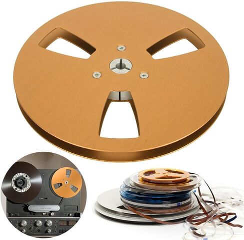 1/4 7 Inch 3 Holes Blank Tape Reel for TEAC for Reel to Reel Tape (Gold) in Saudi Arabia