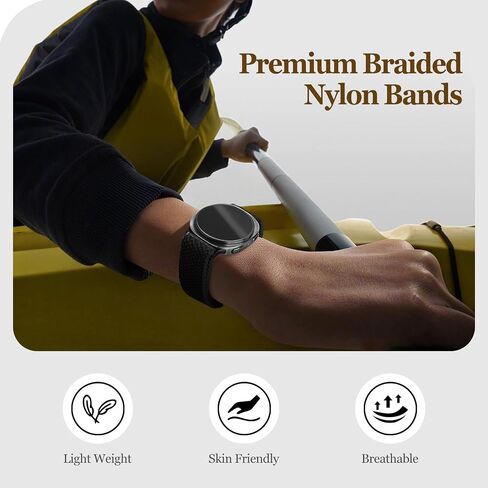 عصابات مضفر لـ Galaxy Watch 8 Band 40mm 44mm/Galaxy Watch 8 Classic 46mm ، Nylon Parachute Parachute Sport Strap Strapty Fabrics Lristbands for Samsung Galaxy Watch 8/8 Classic 40 44 46 MM Women/Men in Kuwait