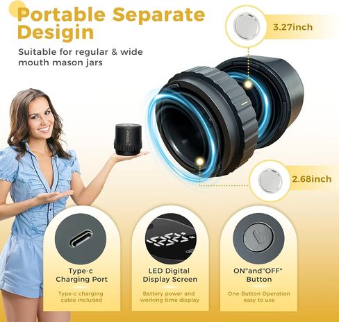 Electric Vacuum Food Sealer Machine, Automatic Can Sealing System for Home Use portable mason jar vacuum sealer in Saudi Arabia