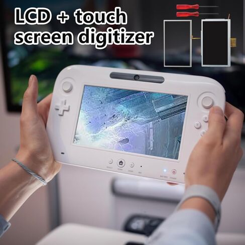 TalaBide Replacement LCD Screen Display with Touch Screen Glass Digitizer for Nintendo Wii U WiiU Gamepad in Kuwait