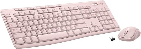 Logitech MK270 Wireless Keyboard and Mouse Combo for Windows, 2.4 GHz, 8 Multimedia Keys, PC, Laptop, Wireless Keyboard Compact Mouse Combo - Rose (Renewed) in Saudi Arabia