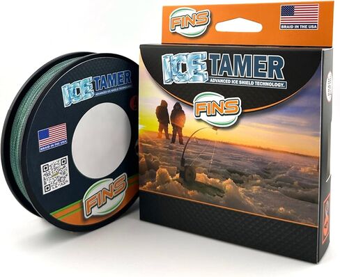 Icetamer Ice Fishing Braid - USA Made - Zero Water Absorption, Sub-Zero Performance, No Icing Issues, High Knot-Strength, Micro Diameter, Round Profile in Kuwait