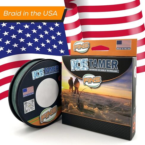 Icetamer Ice Fishing Braid - USA Made - Zero Water Absorption, Sub-Zero Performance, No Icing Issues, High Knot-Strength, Micro Diameter, Round Profile in Kuwait