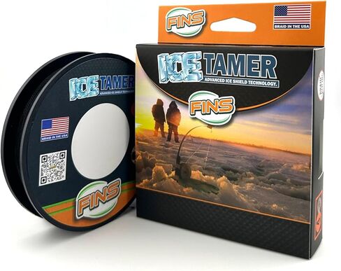 icetamer Ice Fishing Braid - USA Made - امتصاص المياه الصفر ، والأداء دون الصفر ، لا توجد مشكلات في الجليد ، قوة عالية ، قطر صغير ، ملف تعريف مستدير in Kuwait
