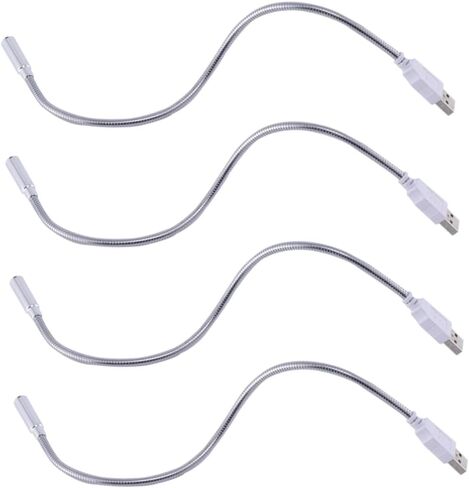 OperItacx 4 قطع مصباح القراءة USB سطوع عالية LED ضوء الكمبيوتر المحمول المحمول مع مرنة الزاوية الزاوية USB مدعوم من لوحة المفاتيح حماية العين لمقهى غرفة نوم المكتب استخدام in Kuwait