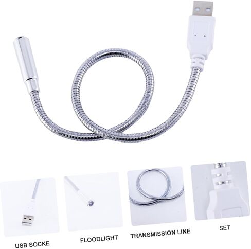 OperItacx 4 قطع مصباح القراءة USB سطوع عالية LED ضوء الكمبيوتر المحمول المحمول مع مرنة الزاوية الزاوية USB مدعوم من لوحة المفاتيح حماية العين لمقهى غرفة نوم المكتب استخدام in Kuwait