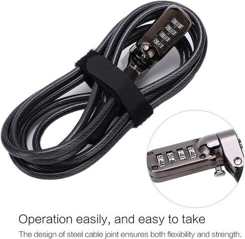 Computer Laptop Cable Lock, Extended Keyless Digital Anti Theft Security Coded Combination Lock for Laptop Computer or Other Device in Saudi Arabia