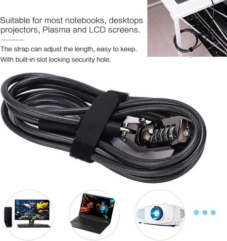 Computer Laptop Cable Lock, Extended Keyless Digital Anti Theft Security Coded Combination Lock for Laptop Computer or Other Device in Saudi Arabia