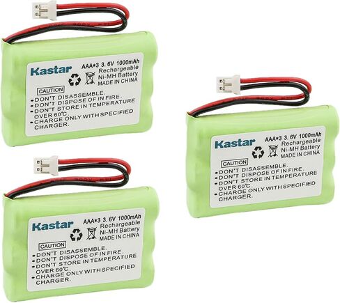 Kastar 3-Pack AAAX3 3.6V PH 1000mAh Ni-MH Battery for Motorola MBP33, MBP36 MBP36PU Baby Monitor, TFL3X44AAA900 CB94-01A and Graco 2795DIG1, 2791, 2796VIB1, TMK NI-MH, iMonitor Vibe in Saudi Arabia