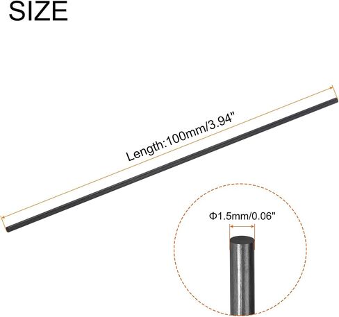 MECCANIXITY Carbon Fiber Rod, 3mm x 300mm for RC Plane DIY Tool Wing Tube Quadcopter Arm, Pack of 4 in Saudi Arabia