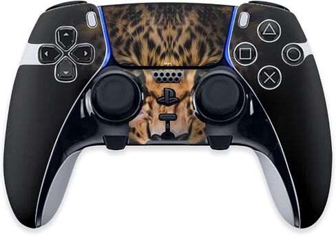 MightySkins Skin Compatible with PS5 DualSense Edge Controller - Leopard Face | Protective, Durable, and Unique Vinyl Decal wrap Cover | Easy to Apply & Change Styles | Made in The USA in Saudi Arabia