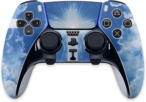 MightySkins Skin Compatible with PS5 DualSense Edge Controller - Faith Clouds | Protective, Durable, and Unique Vinyl Decal wrap Cover | Easy to Apply & Change Styles | Made in The USA in Saudi Arabia