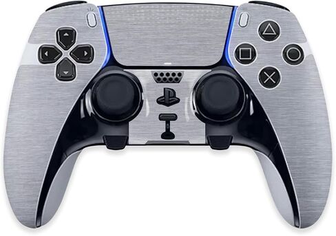 Mayyskins الجلد متوافق مع وحدة تحكم PS5 Dualsense Edge - الألومنيوم المصقول | غلاف الالتفاف الواقي ، الدائم ، والفريد من نوعه | من السهل تطبيق وتغيير الأنماط | صنع في الولايات المتحدة in Saudi Arabia