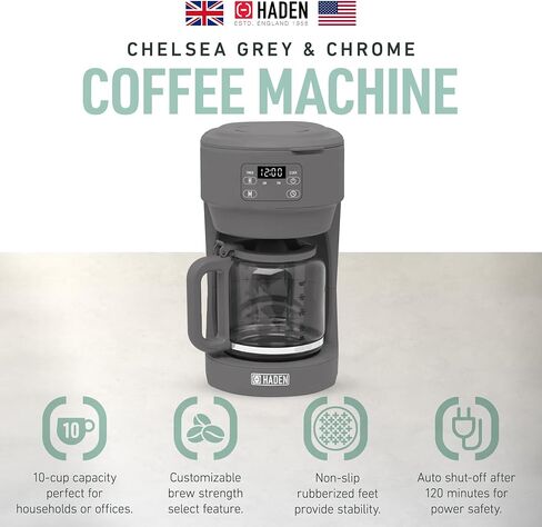 Haden Chelsea 10 Cup Maker Digital Drip Coffee Maker مع Carafe و Ivory & Chrome in Saudi Arabia