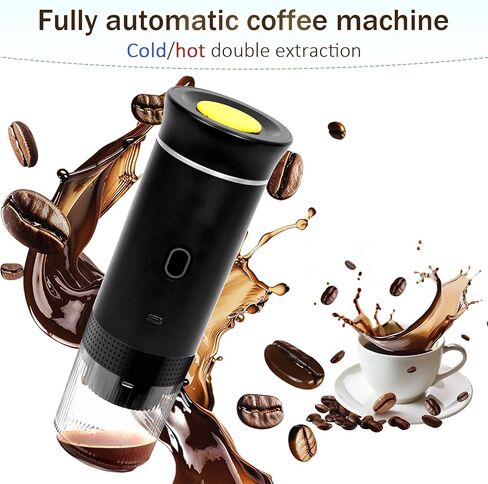 صانع القهوة المحمول 3 في 1 ، آلة إسبرسو تسخين ذاتيا ، صانع قهوة سفر USB قابل لإعادة الشحن ، مضغوط للمكتب ، السفر ، التخييم-الأسود in Saudi Arabia