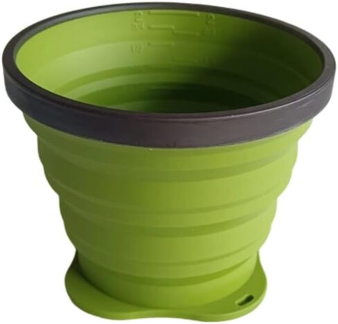 450ml Collapsible Silicone Camping Cup - Portable Foldable Drinking Mug for Outdoor, Hiking & Travel(Olive) in Saudi Arabia
