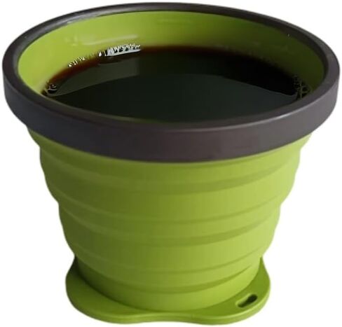 450ml Collapsible Silicone Camping Cup - Portable Foldable Drinking Mug for Outdoor, Hiking & Travel(Olive) in Saudi Arabia