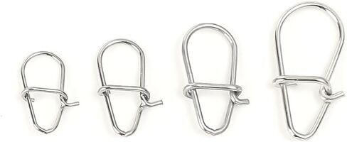 100 PCS Stainless Steel Fishing Snap - Hooked Snap Clip Accessories Tackle for Barrel Swivel Lure Hook Fishing Tool in Saudi Arabia