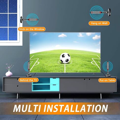 TV Antenna Indoor Antenna for Smart TV for Long Range Reception and All Smart TVs HD Digital Antenna with Strong Magnetic Base for Local Channels Supports 4K 1080p-2025 Upgrade in Saudi Arabia