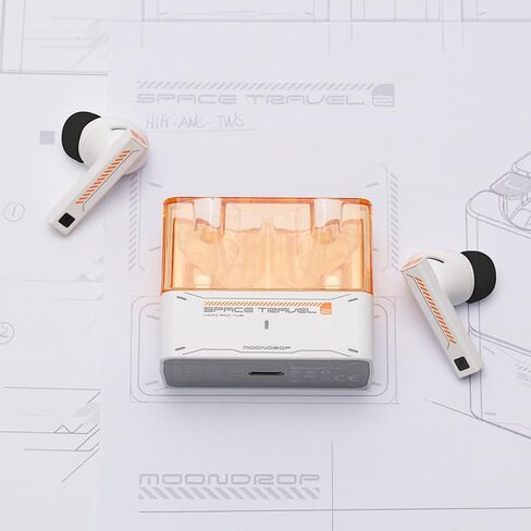 Moondrop Space Travel 2 HiFi Noise-Canceling TWS Wireless Earphone Bluetooth 6.0 ANC Low-Latency Game Mode SBC/AAC (Black) in Saudi Arabia