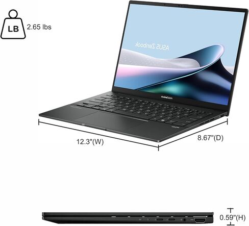ASUS Zenbook 14 Creator Laptop 14" WUXGA Lumina OLED Touch (500nits HDR, 100% DCI-P3) Intel 16-core Ultra 7 255H (Up to 13 Tops) 16GB RAM 512GB SSD for Business Work Win11 ICP Hub w/Copilot AI in Saudi Arabia
