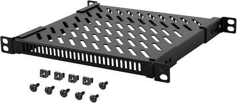 Tecmojo 0.5U Rack Shelf for 10" Server Rack & Cabinet, Adjustable 7.87-10.24" Depth, Vented Metal Tray, Heavy Duty Support up to 66 lbs, Enhanced Ventilation, Black in Saudi Arabia