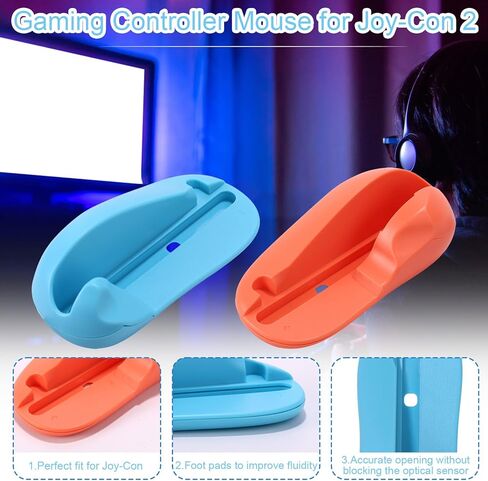 محول الماوس وحدة تحكم الألعاب للتبديل 2 Joy-Con 2 قبضة اليد ، مرفق وحدة تحكم Mini Mouse Mouse Mouse Mouse لـ Drag X Drive Game Gifts (Blue ، Orange) [لعبة فيديو] in Saudi Arabia