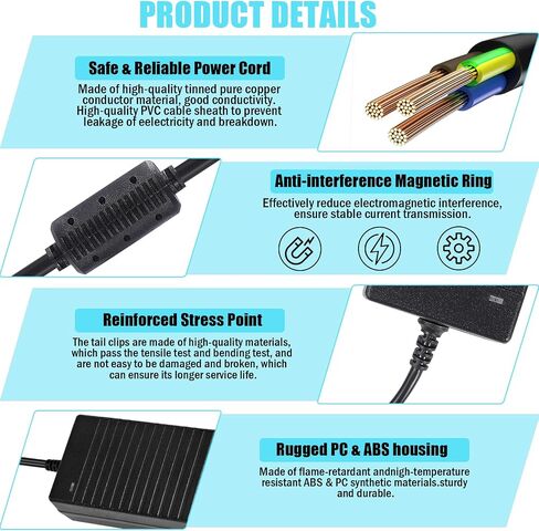 AC 100-240V إلى DC 12V 10A محول محول إمدادات الطاقة المحول 12 فولت 10 أمبير 120W مع 5.5 مم × 2.5 مم /2.1 مم مقبس الإخراج DC لـ 12V 5050 3528 LED شريط CCTV كاميرات 3D in Saudi Arabia
