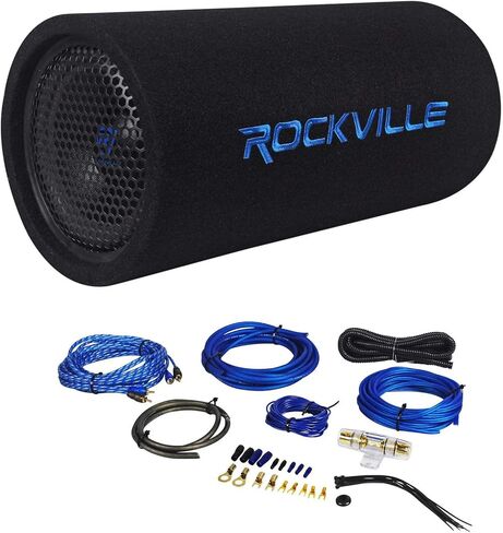 Rockville 8" Powered Subwoofer Sub Bass Tube+MP3 Input+Amp Kit for Jeep Wrangler 87-06 in Saudi Arabia
