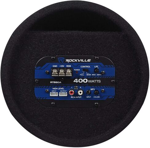 Rockville 8" Powered Subwoofer Sub Bass Tube+MP3 Input+Amp Kit for Jeep Wrangler 87-06 in Saudi Arabia
