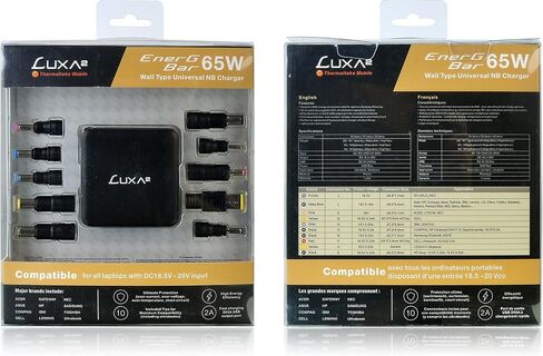 Thermaltake Luxa2 Energy Bar 65W نوع الجدار العالمي مضغوط خفيفة الوزن مع شاحن دفتر دفتر PO-UWWC-PC65BK-00 in Kuwait