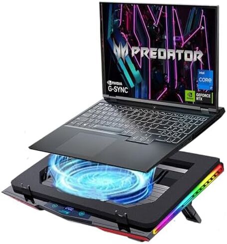 Cooling Pad for Acer Predator Helios 18 PH18-71 PH18-72 Gaming Laptop Cooler with Powerful Turbo Cooling Fan Can Fast Cooling CPU+GPU 40°C,Variable Speed,6 RGB Light 3 USB-A in Saudi Arabia