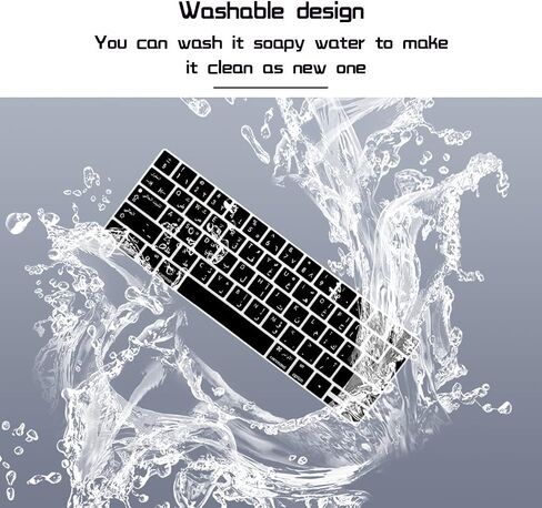HRH اللغة اليونانية لوحة مفاتيح السيليكون الغلاف لوحة مفاتيح MacBook Pro مع شريط اللمس 13 بوصة و 15 بوصة (A1989/A1706/A2159 ، A1990/A1707) 2019 2018 2017 2017 مع ID مع ID الأوروبي/تخطيط الولايات المتحدة الأمريكية in Saudi Arabia