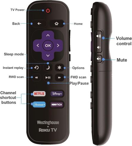 Replacement Remote Control Compatible with All Westinghouse Roku TV Smart TVs 【Not for Roku Stick and Roku Box】(Netflix/Apple TV+ / Paramount+ / HBO Max) in Saudi Arabia