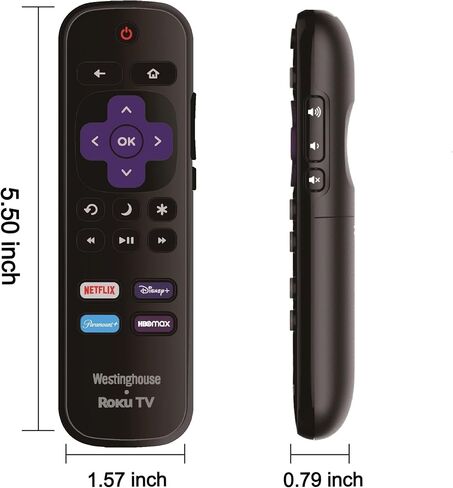 Replacement Remote Control Compatible with All Westinghouse Roku TV Smart TVs 【Not for Roku Stick and Roku Box】(Netflix/Apple TV+ / Paramount+ / HBO Max) in Saudi Arabia