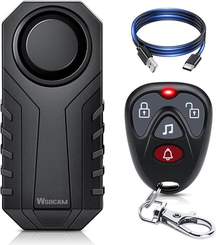 WSDCAM 113dB Loud Anti Theft Vibration Sensor Alarm Systems for Electric Bike Motorcycle Golf Car Trailer Mailbox Garage Door Waterproof Home Security Bike Accessories Bike Alarm with Remote in Kuwait