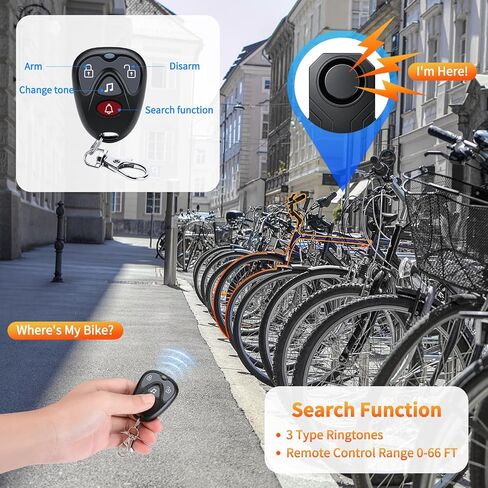 WSDCAM 113dB Loud Anti Theft Vibration Sensor Alarm Systems for Electric Bike Motorcycle Golf Car Trailer Mailbox Garage Door Waterproof Home Security Bike Accessories Bike Alarm with Remote in Kuwait