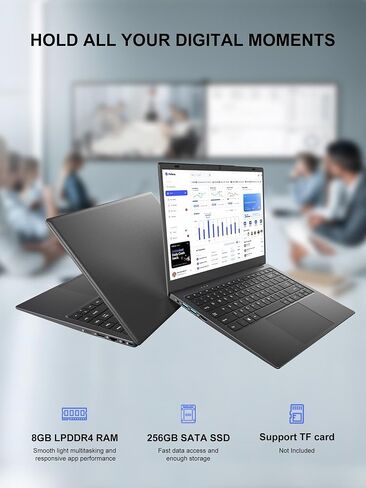 Win11 Pro Laptop 8GB LPDDR4 RAM 256GB SATA SSD ، CELERON N4020 ، GIGABIT LAN ， 4K HD ، WI-FI5 ، Bluetooth5 in Saudi Arabia