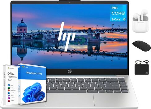 HP 14 Ultrabook Laptop Computer 2025 Premium Lifetime Office 2024 ، CoPilot AI ، 8-core intel core i3 ، ذاكرة الوصول العشوائي 16 جيجابايت ، تخزين 1 تيرابايت (500 جيجا بايت SSD + 500GB ex in Saudi Arabia
