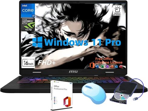 MSI GE68HX RAIDER 16 "144Hz FHD+ GAMING LAPTOP ، 14 GEN INTEL 24-CORE I9-14900HX ، GEFORCE RTX 4070 ، 32GB DDR5 RAM ، 1TB SSD ، RGB Backlit ، Wi-Fi 7 ، Windows 11 Home in Saudi Arabia