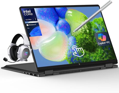HP Omnibook X Flip 16 2-in-1 Laptop: 16 "FHD+ Touchcreen ، Intel Core Ultra 7 (NPU 47 TOPS) ، 16GB RAM ، 1TB SSD ، Intel ARC 140V GPU ، COPILOT+ PC ، ECLIPSE GRAY ، W/WINDOW 11 in Saudi Arabia