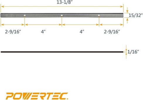 POWERTEC 12807V 13" HSS Planer Blades Replacement for Ridgid AC8630 TP1300 TP1301 TP1302 - Set of 2 in Saudi Arabia
